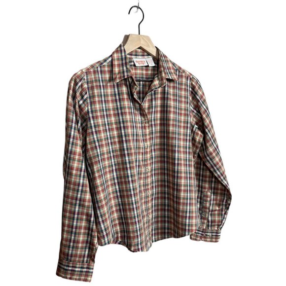 Country Craft Vintage Long Sleeve Purple Plaid Collared Button Down Shirt - Picture 3 of 7